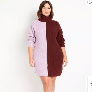 ELOQUII color block turtleneck purple sweater size 18/20